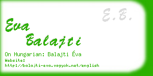 eva balajti business card